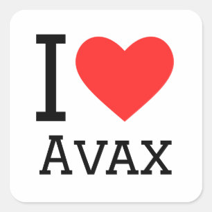 I Liebe avax Quadratischer Aufkleber