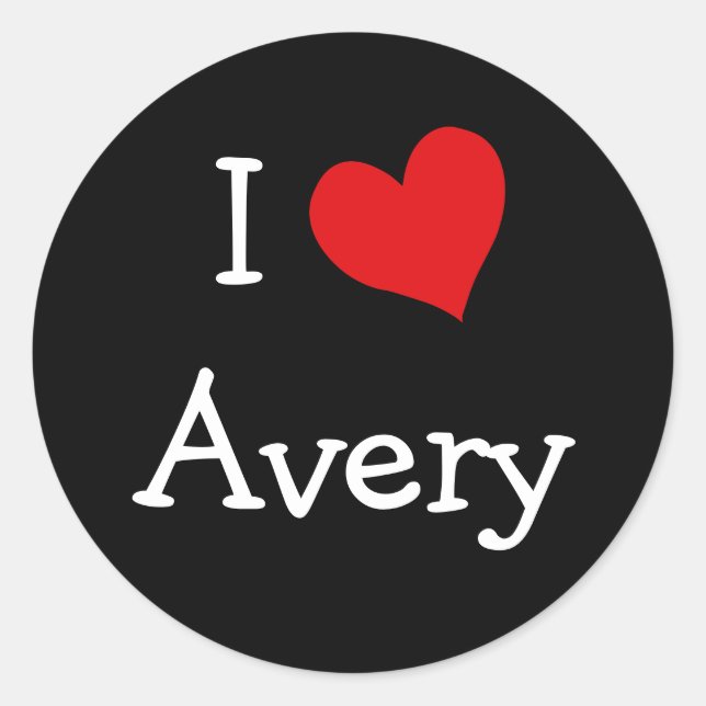 I Liebe Avery Runder Aufkleber (Vorderseite)