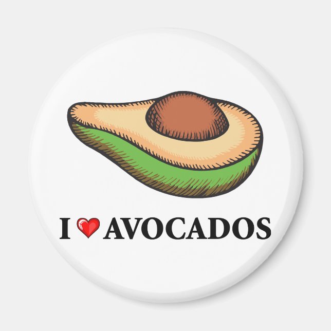 I Liebe Avocados Magnet (Vorne)