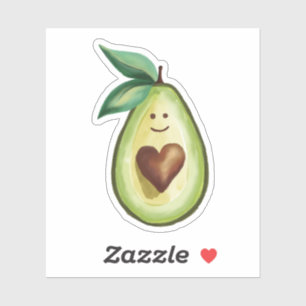 I Liebe Avocados Niedlich Avocado Herzfigur Aufkleber