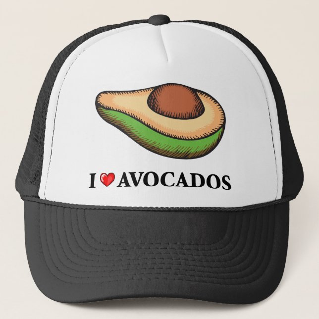 I Liebe-Avocados Truckerkappe (Vorderseite)