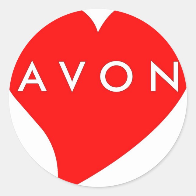 I Liebe AVON Runder Aufkleber (Vorderseite)