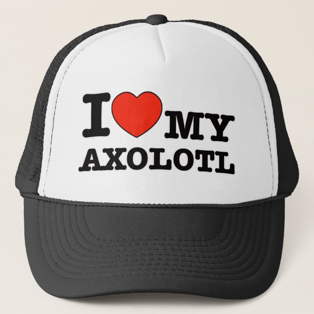 I Liebe Axolotl Truckerkappe (Vorderseite)