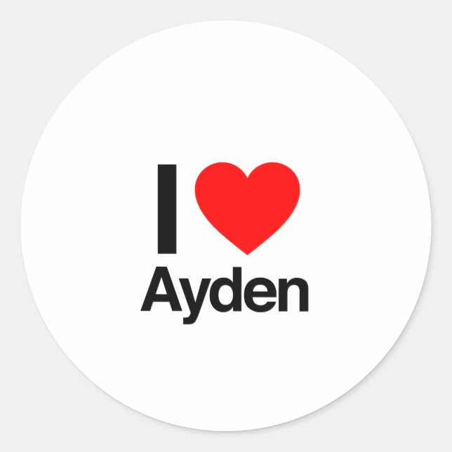 i Liebe ayden Runder Aufkleber (Vorderseite)