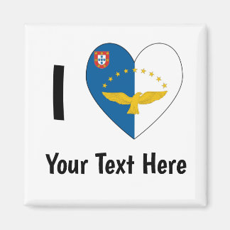 I Liebe (Azoren-Flaggenherz) Personalisiert Magnet