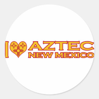 I Liebe Aztec, NM Runder Aufkleber