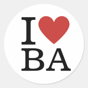 I ❤️ Liebe BA Business Analytics Mitarbeiter CUSTO Runder Aufkleber