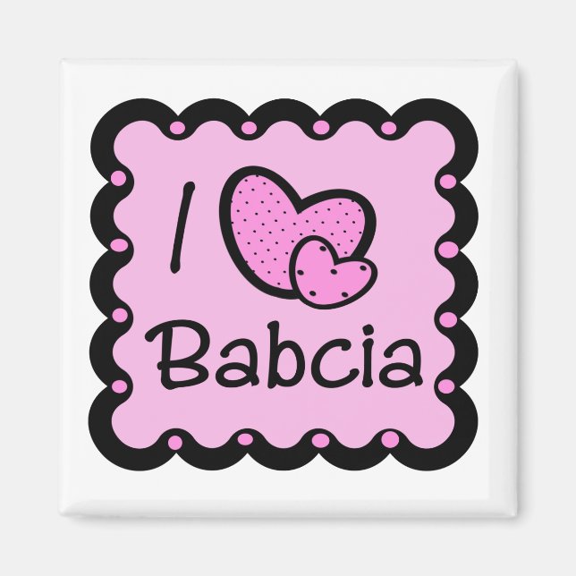 I Liebe Babcia Niedlicher T - Shirt Magnet (Vorne)