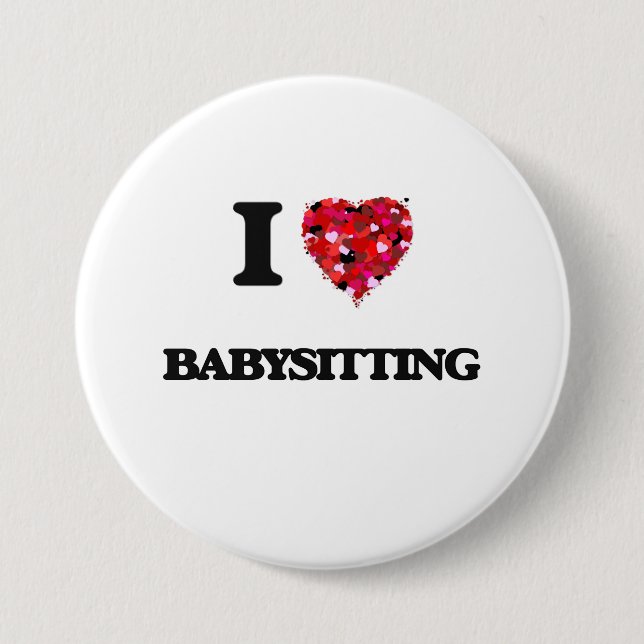 I Liebe Babysitting Button (Vorderseite)