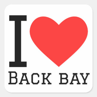I Liebe Back Bay Quadratischer Aufkleber