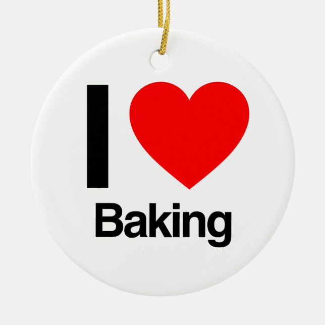 i Liebe Backen Keramik Ornament (Vorne)