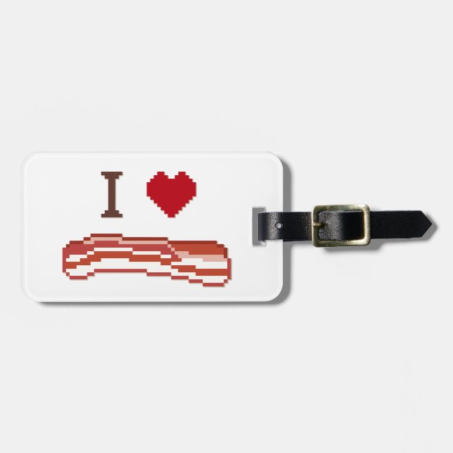 I Liebe Bacon Gepäckanhänger (Vorderseite horizontal)