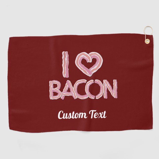 I Liebe Bacon Golfhandtuch (Horizontal)