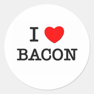 I Liebe Bacon Runder Aufkleber
