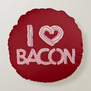 I Liebe Bacon Rundes Kissen