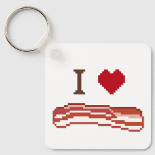 I Liebe Bacon Schlüsselanhänger
