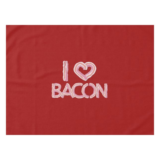 I Liebe Bacon Tischdecke (Vorderseite (Horizontal))