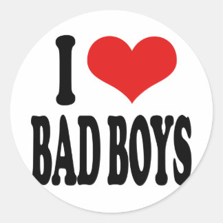 I Liebe Bad Boys Runder Aufkleber