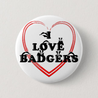 I Liebe Badgers Heart Button