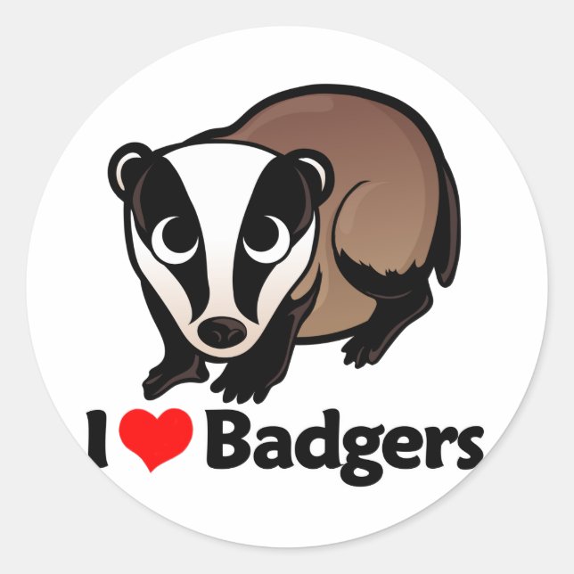 I Liebe Badgers Runder Aufkleber (Vorderseite)