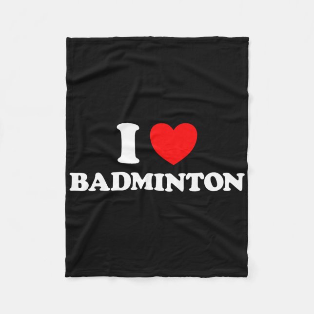 I Liebe Badminton Funny Yard Game Birdie Racket Ne Fleecedecke (Vorderseite)