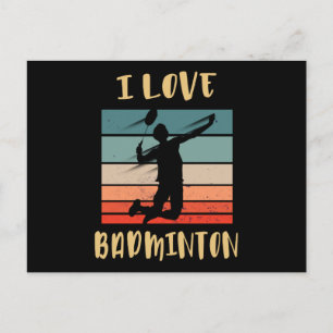 I Liebe Badminton Jump Smash Postcard Postkarte