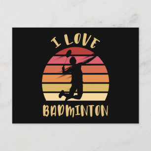I Liebe Badminton Jump Smash Postkarte