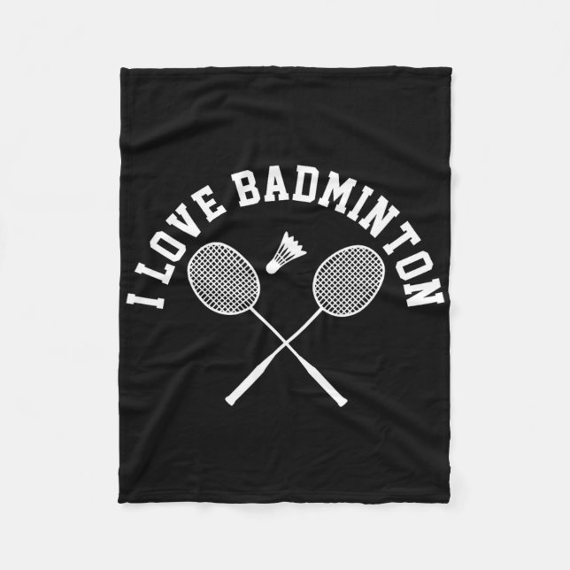 I Liebe Badminton Player Geschenk Retro Style Fleecedecke (Vorderseite)