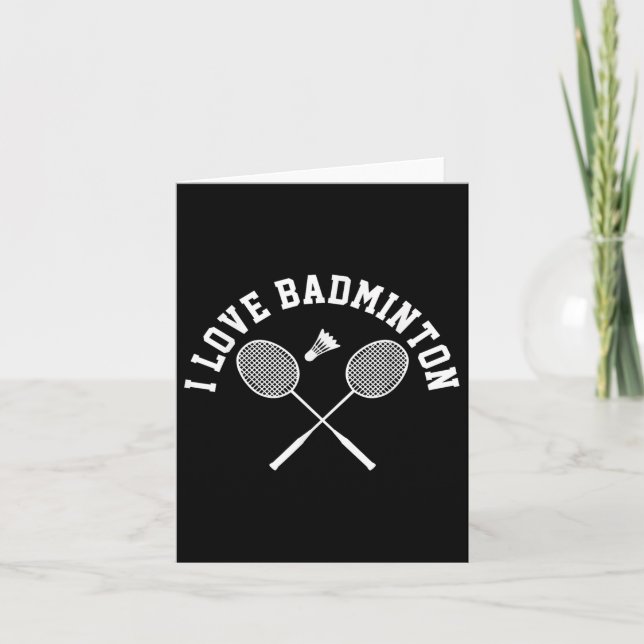 I Liebe Badminton Player Geschenk Retro Style Karte (Vorderseite)