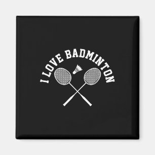 I Liebe Badminton Player Geschenk Retro Style Magnet