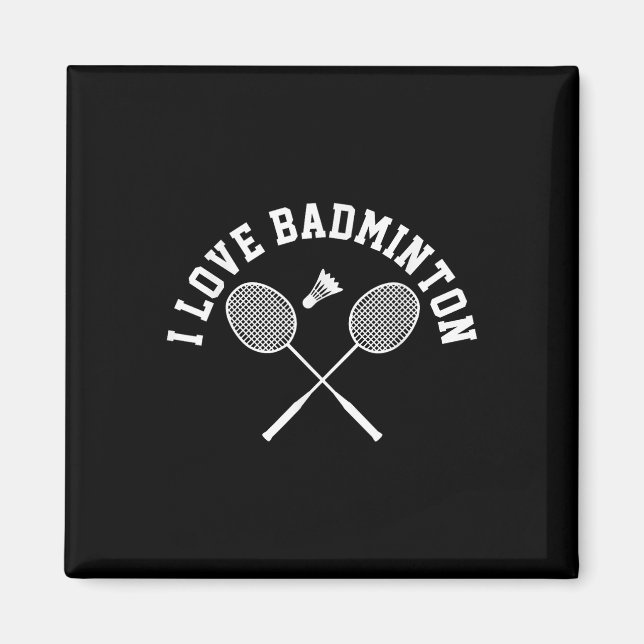 I Liebe Badminton Player Geschenk Retro Style Magnet (Vorne)