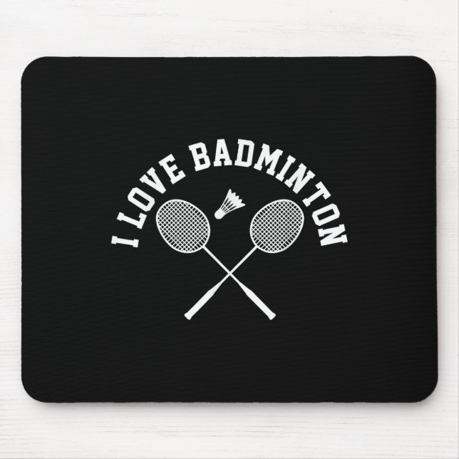 I Liebe Badminton Player Geschenk Retro Style Mousepad (Vorne)