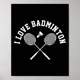 I Liebe Badminton Player Geschenk Retro Style Poster