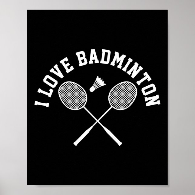 I Liebe Badminton Player Geschenk Retro Style Poster (Vorne)