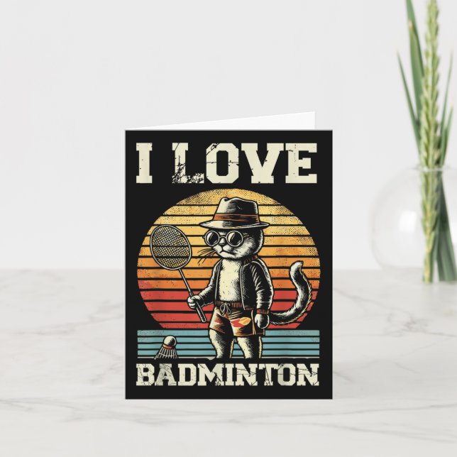 I Liebe Badminton Player Shuttle Karte (Vorderseite)