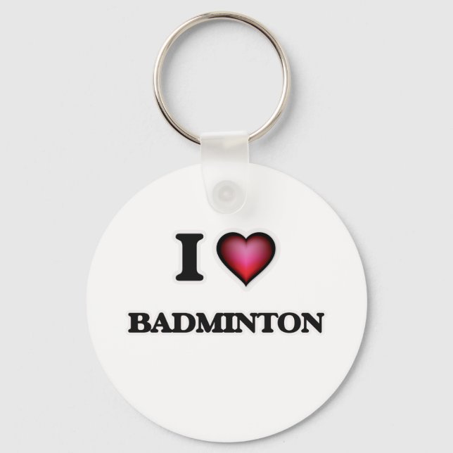 I Liebe Badminton Schlüsselanhänger (Vorderseite)