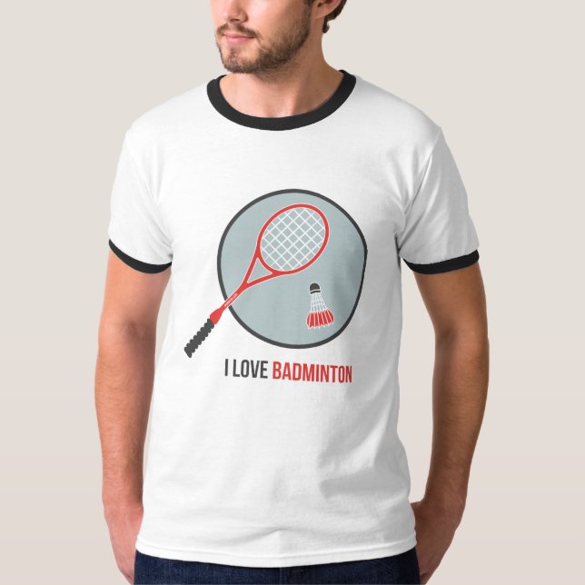 I Liebe Badminton T - Shirt (Vorderseite)