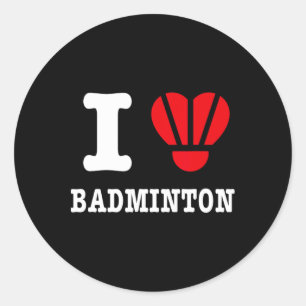 I Liebe Badminton T-Shirt - Funny Shuttle Heart Pa Runder Aufkleber