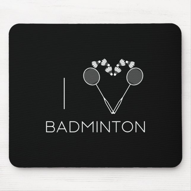 I Liebe Badminton Team Player Coach Mousepad (Vorne)