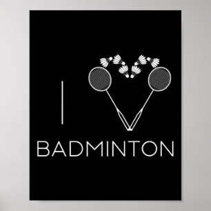 I Liebe Badminton Team Player Coach Poster