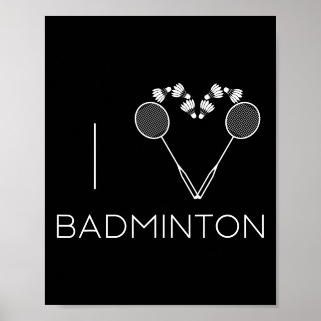 I Liebe Badminton Team Player Coach Poster (Vorne)