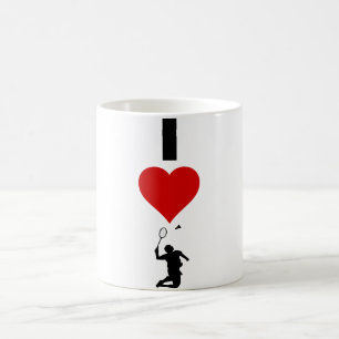 I Liebe-Badminton (vertikal) Tasse