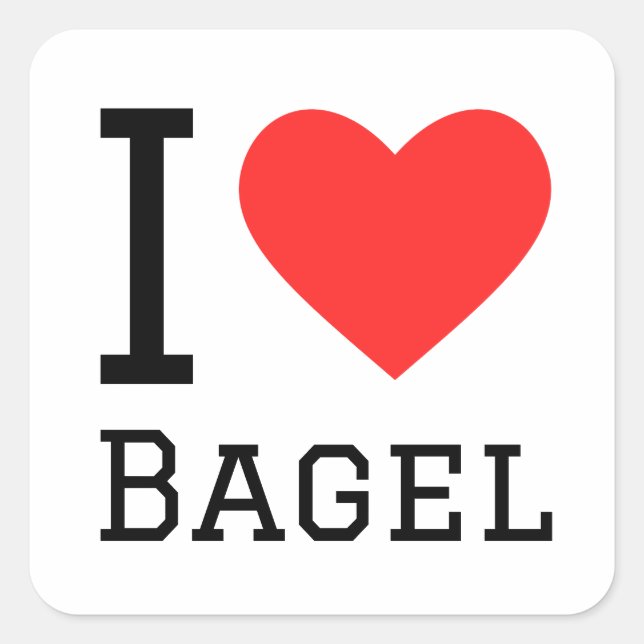 I Liebe bagel Quadratischer Aufkleber