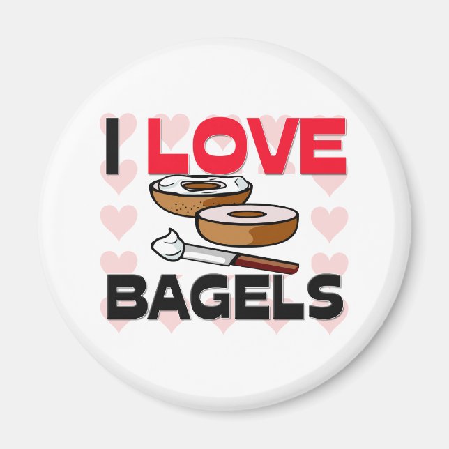 I Liebe Bagels Magnet (Vorne)