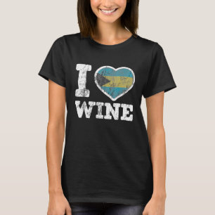 I Liebe Bahamian Wine Bahamas Herzenflagge T-Shirt