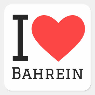 I Liebe Bahrein Quadratischer Aufkleber