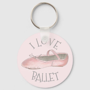I Liebe Ballerina Pink Slipper Tanzlehrerin Schlüsselanhänger