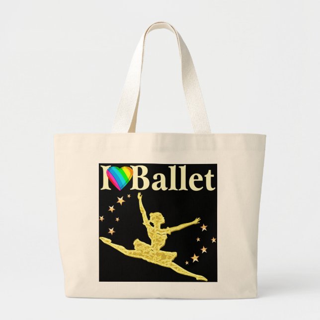 I LIEBE BALLET DESIGN JUMBO STOFFBEUTEL (Vorne)