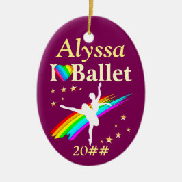 I LIEBE BALLET PERSONALISIERTE ORNATION KERAMIKORNAMENT