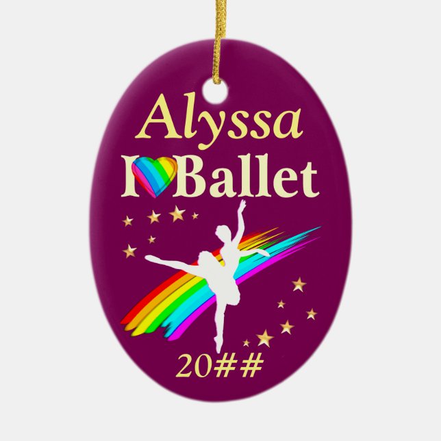 I LIEBE BALLET PERSONALISIERTE ORNATION KERAMIKORNAMENT (Vorne)